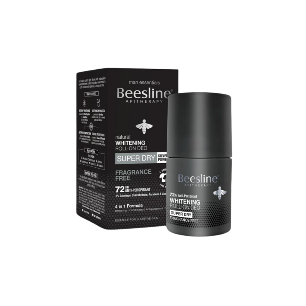 Beesline Whitening Roll-on Deo Super Dry, Silver Power - Fragrance Free